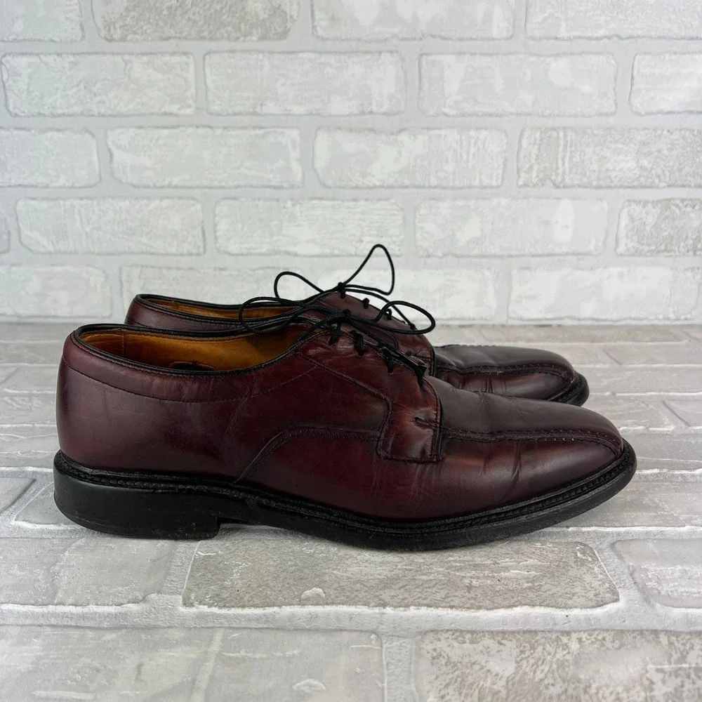 Allen Edmonds Hillcrest Oxford Shoes Mens 10 D Burgundy Leather Bicycle Toe 5974